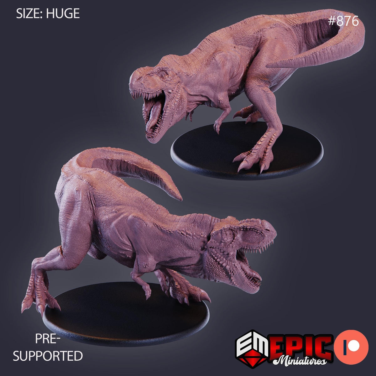 T Rex Option #876 front DND miniature Lost Paradise 16k resin