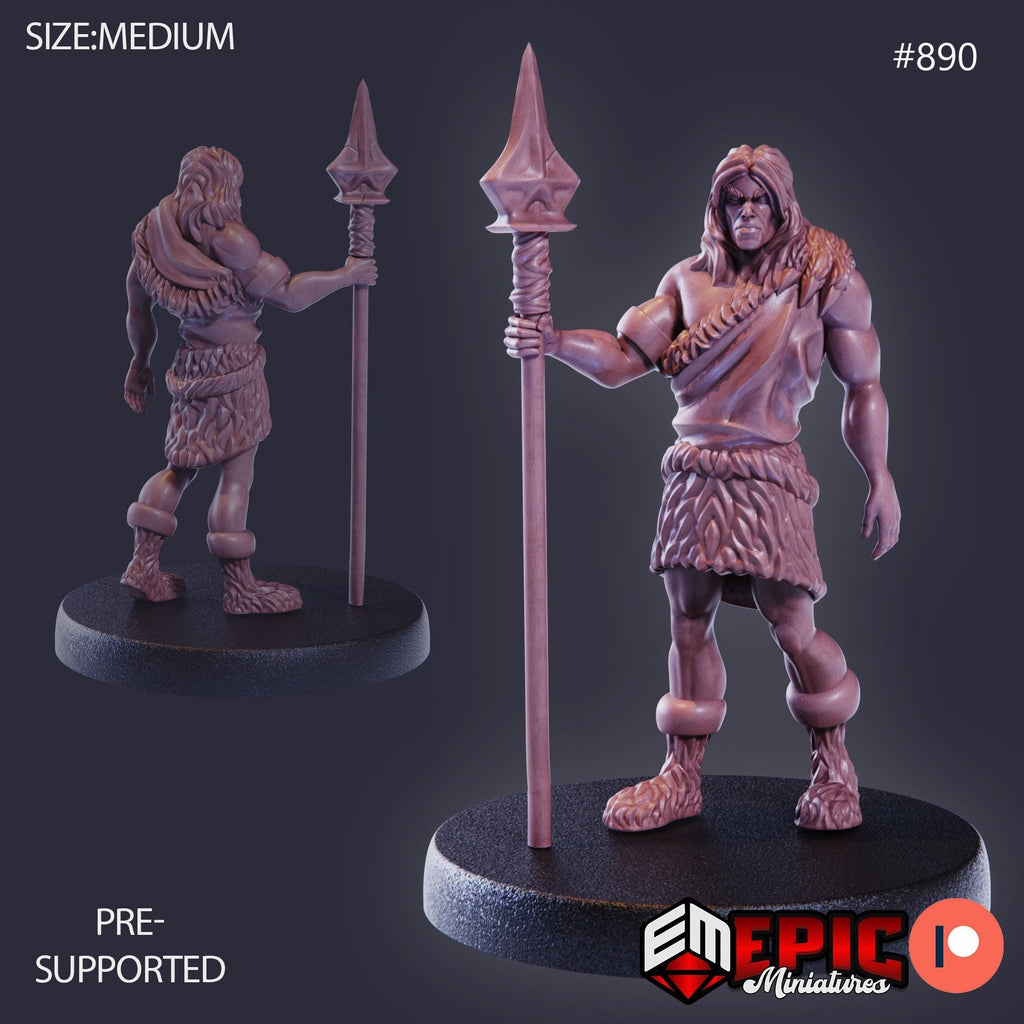 Caveman Option #890 front DND miniature Lost Paradise 16k resin