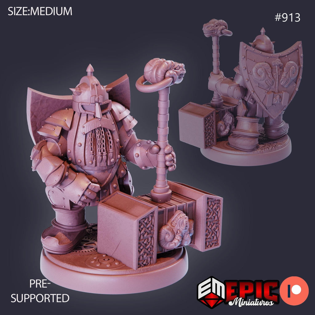Steel Dwarf Option #913 front DND miniature Gear Town 16k resin