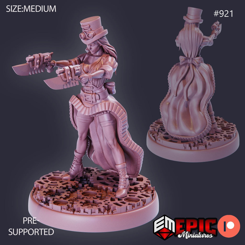Mechanic Victoria Option #921 front DND miniature Gear Town 16k resin
