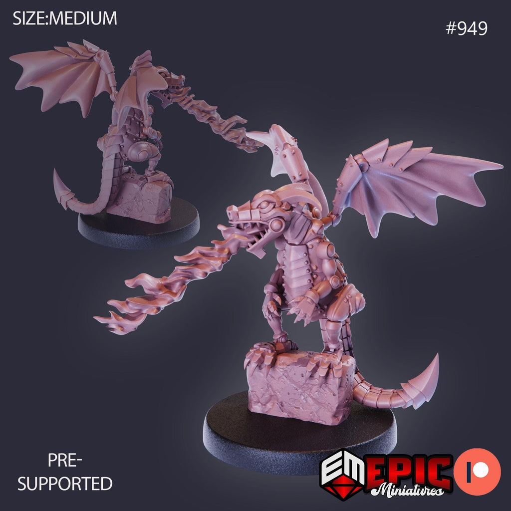 Dragon Whelp Construct Option #949 front DND miniature Gear Town 16k resin
