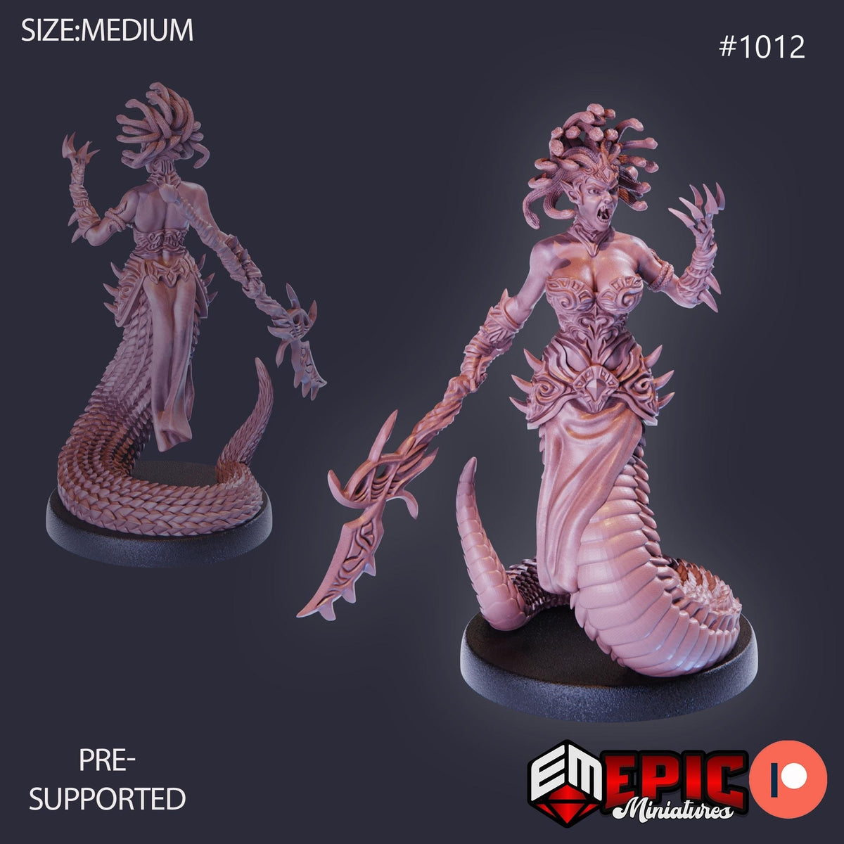 Gorgon Sisters Stheno Option #1012 front DND miniature Cannibal Jungle 16k resin