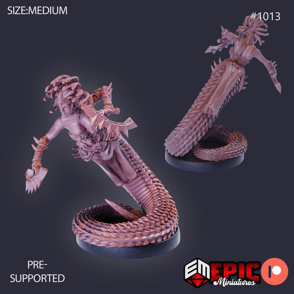 Gorgon Sisters Stheno Option #1013 front DND miniature Cannibal Jungle 16k resin