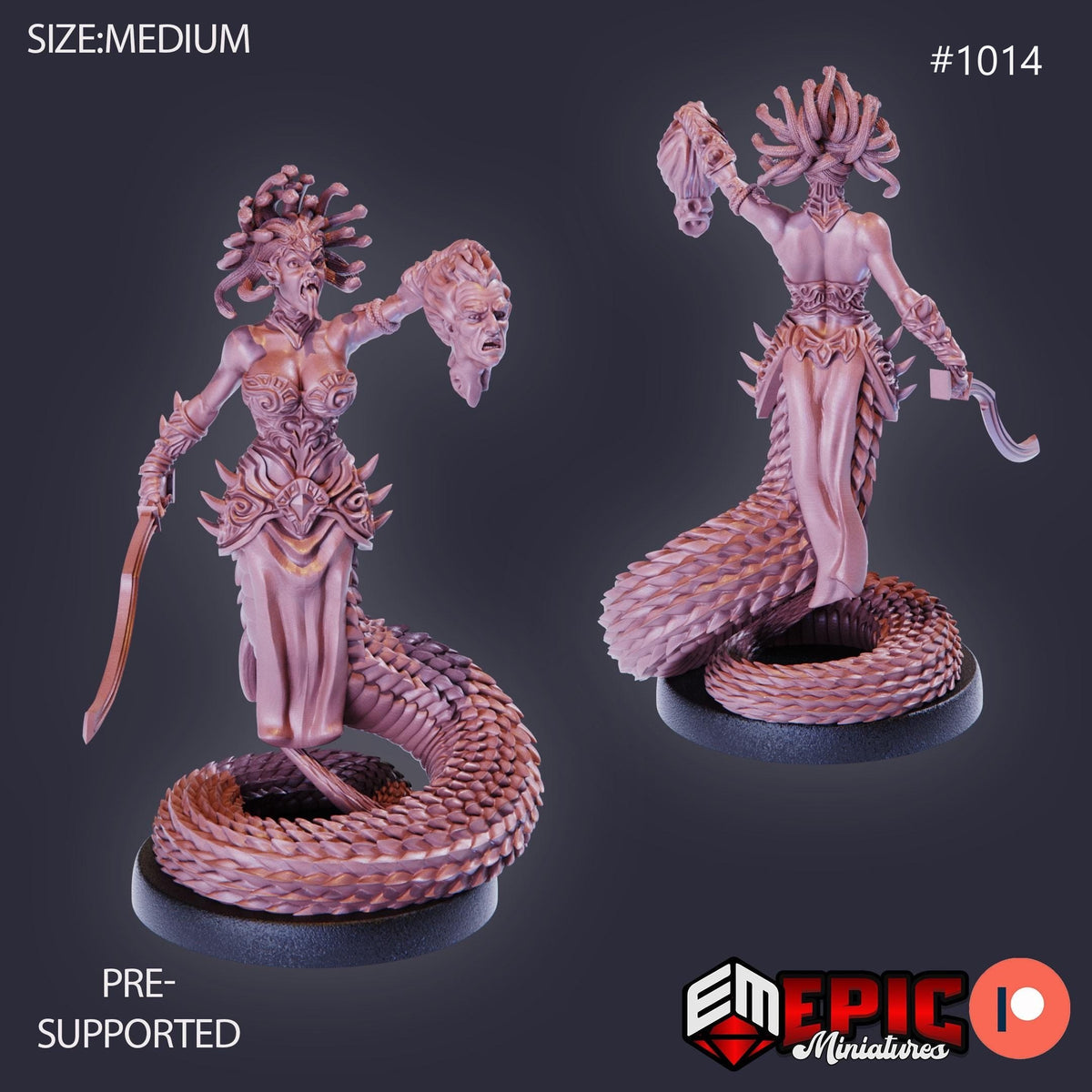 Gorgon Sisters Stheno Option #1014 front DND miniature Cannibal Jungle 16k resin