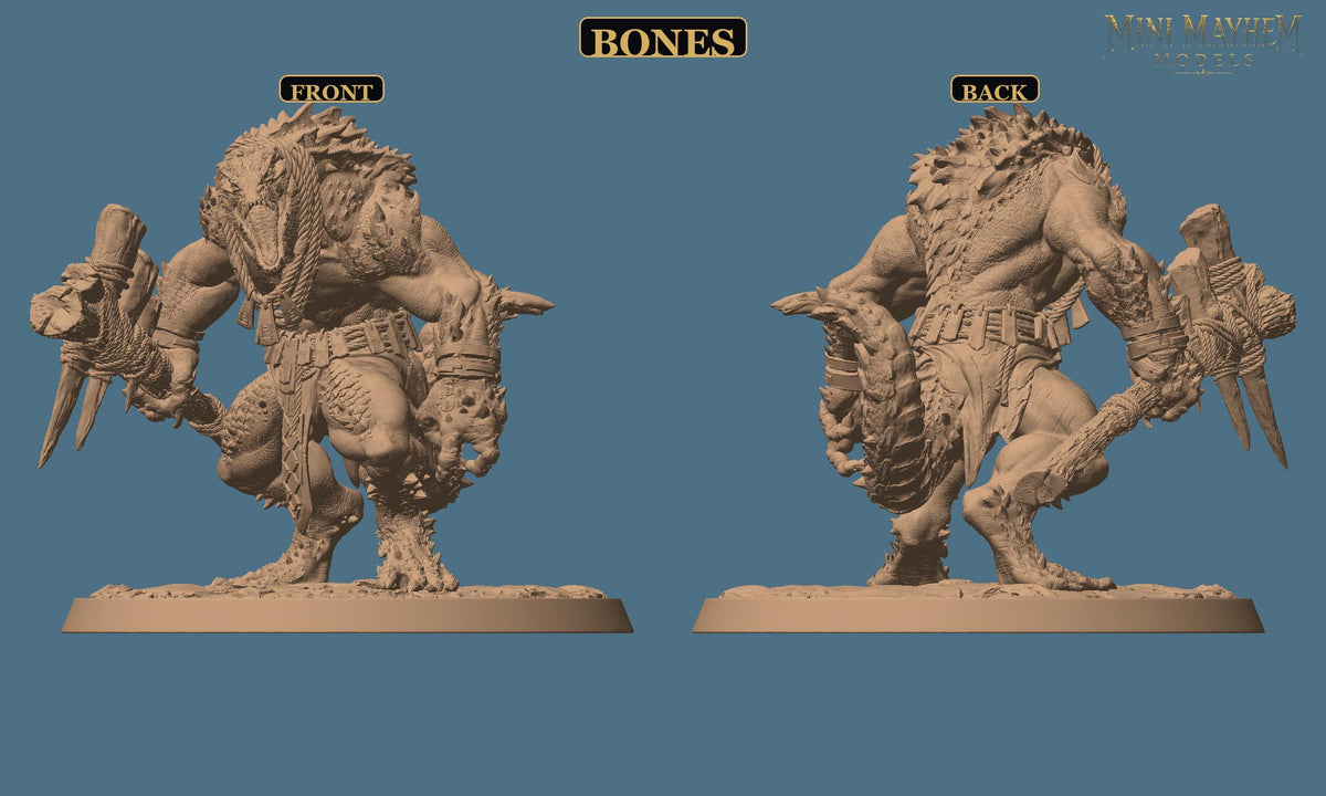Lizardman Champion Totem of the Scalewings DND miniature  Rescale Miniatures
