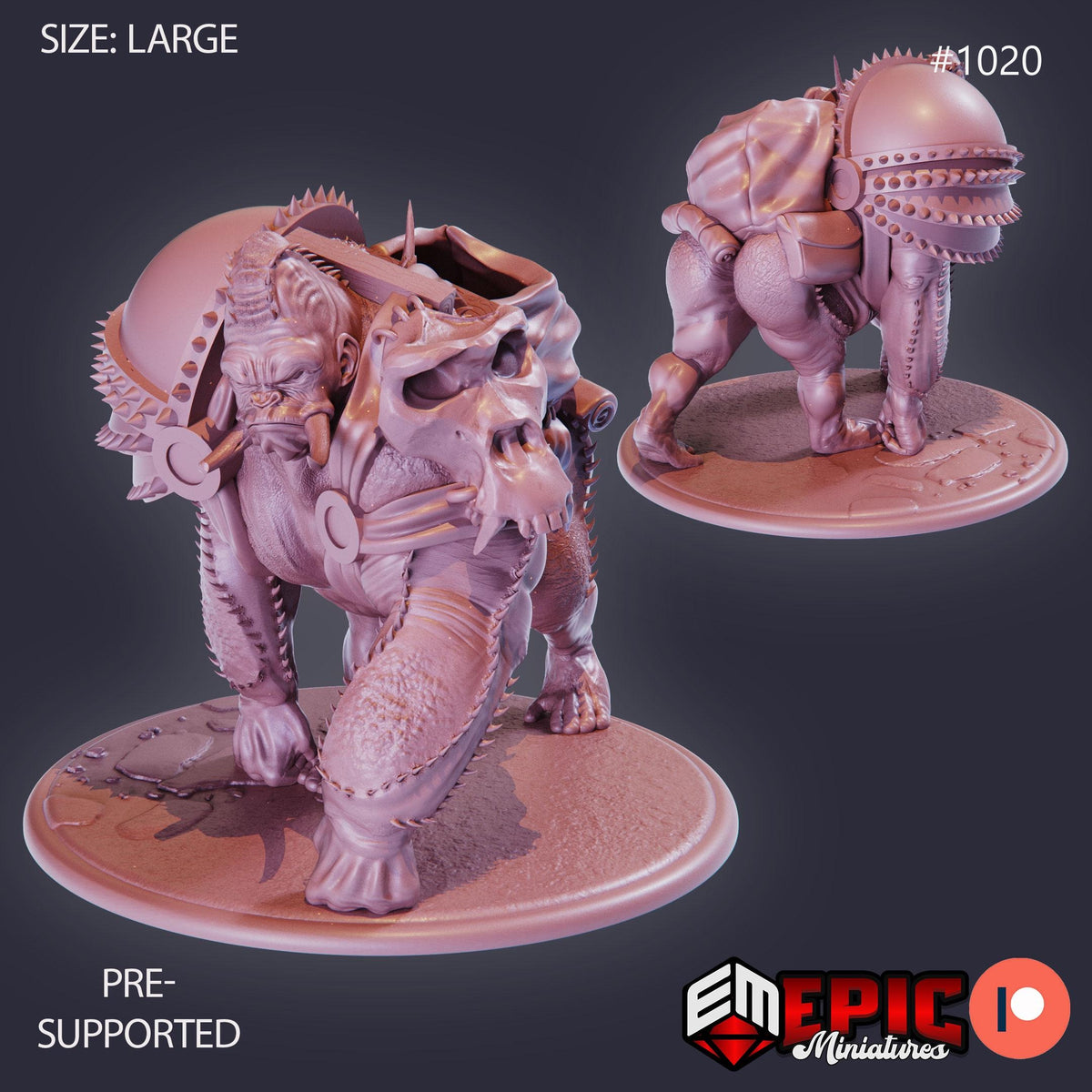 Jungle Kong Option #1020 front DND miniature Cannibal Jungle 16k resin