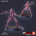 Werejaguar Lady Option #1022 front DND miniature Cannibal Jungle 16k resin