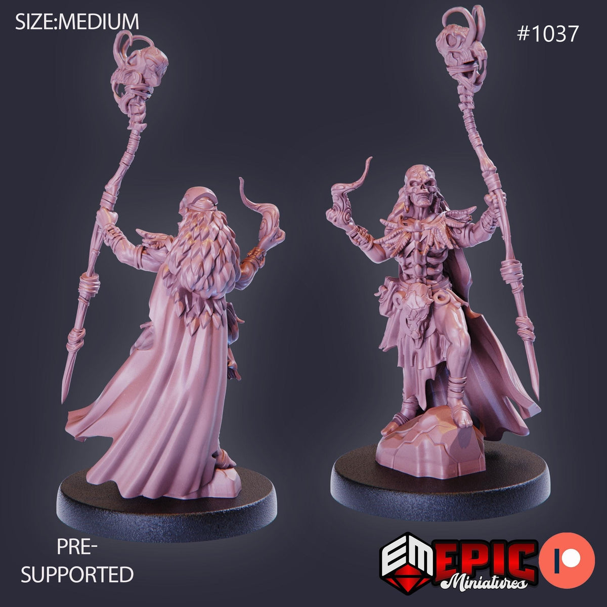Cannibal Tribe Shaman Option #1037 front DND miniature Cannibal Jungle 16k resin