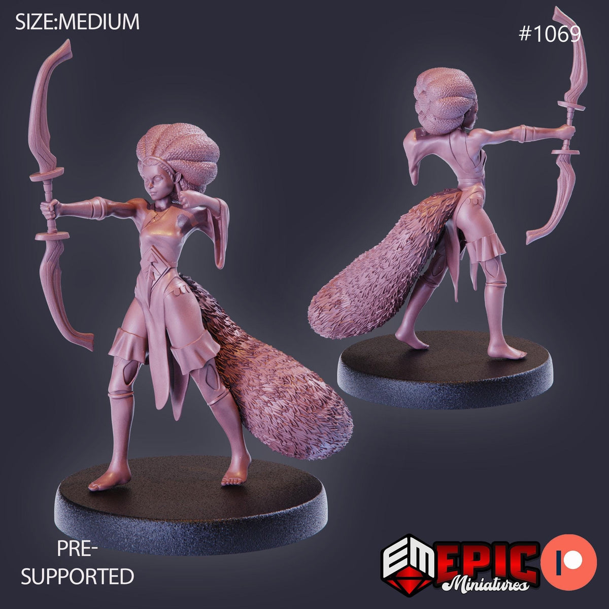 Tanuki Lady Option #1069 front DND miniature Savage Mountains 16k resin