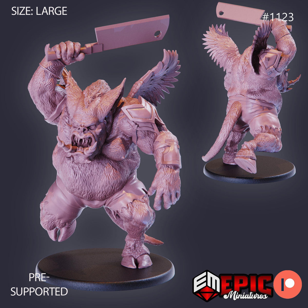 Pig Demon Option #1123 front DND miniature Hour of Demons 16k resin