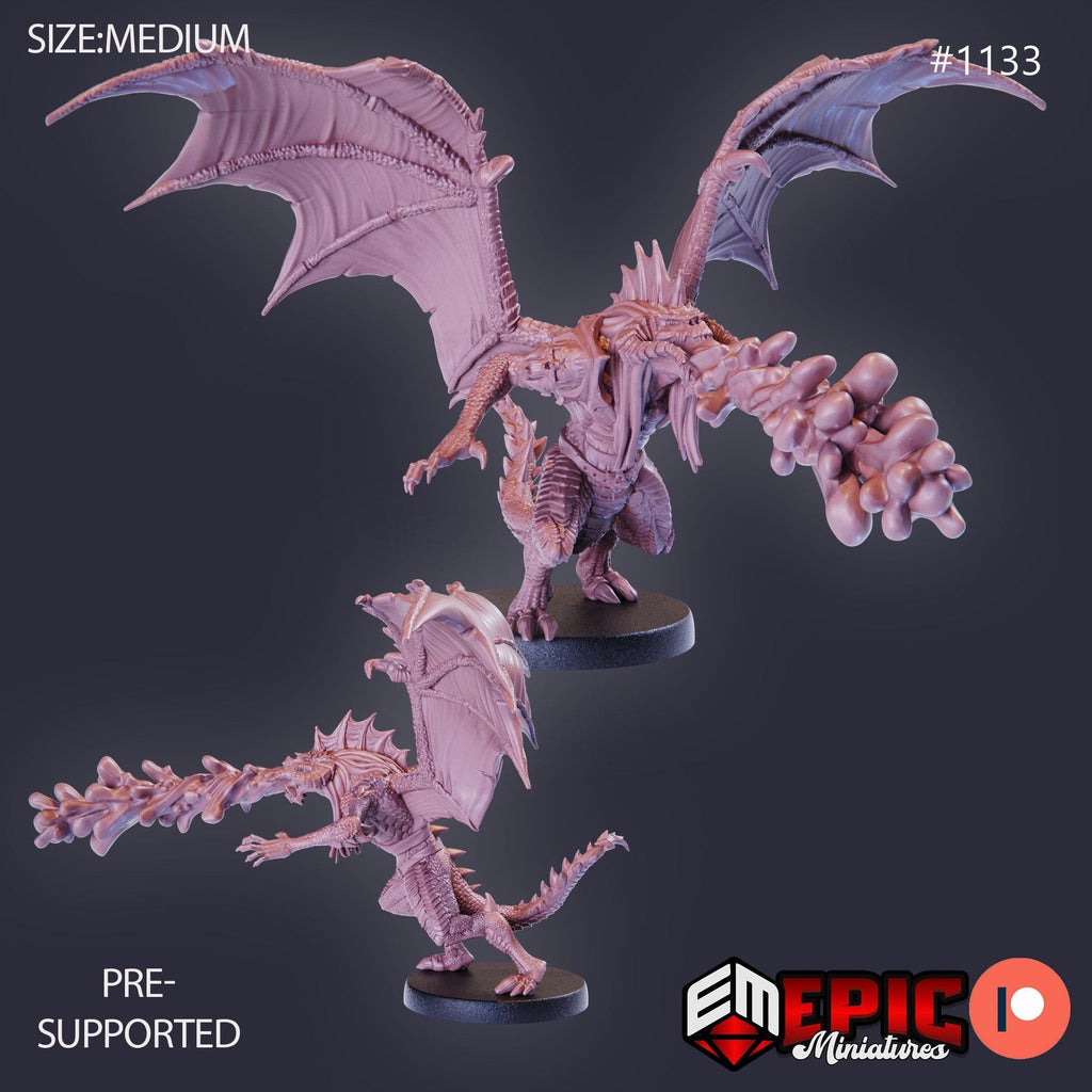 Draconic Demon Black Option #1133 front DND miniature Hour of Demons 16k resin