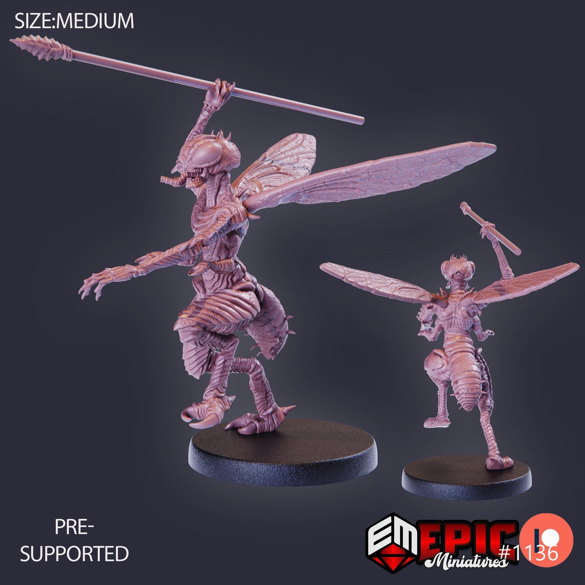 Fly Demon Option #1136 front DND miniature Hour of Demons 16k resin