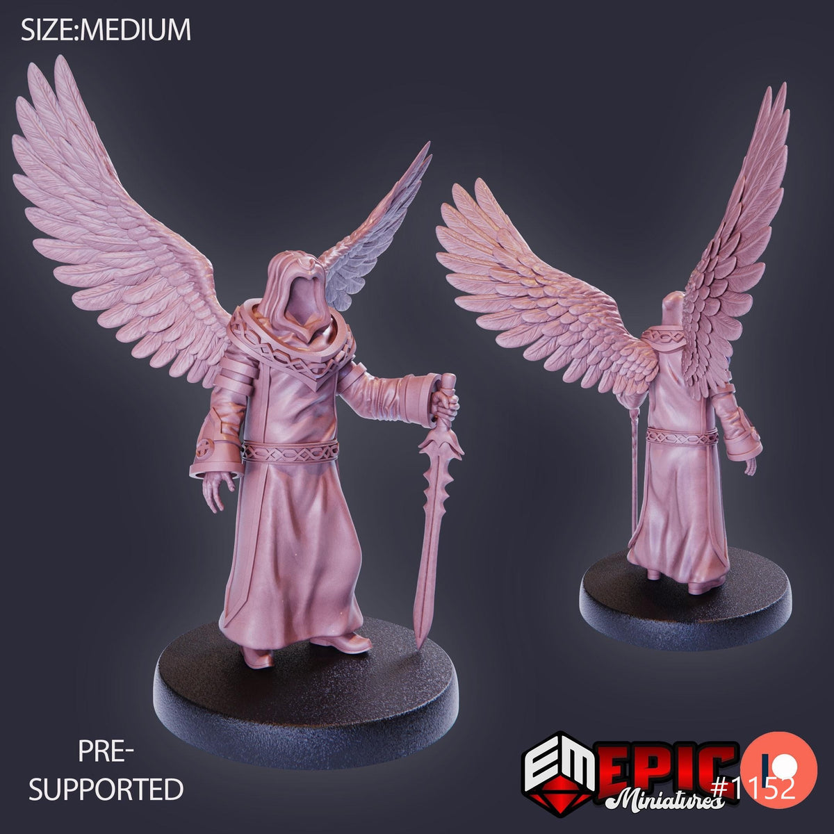 Warrior Angel Option #1152 front DND miniature Sky Dominion 16k resin