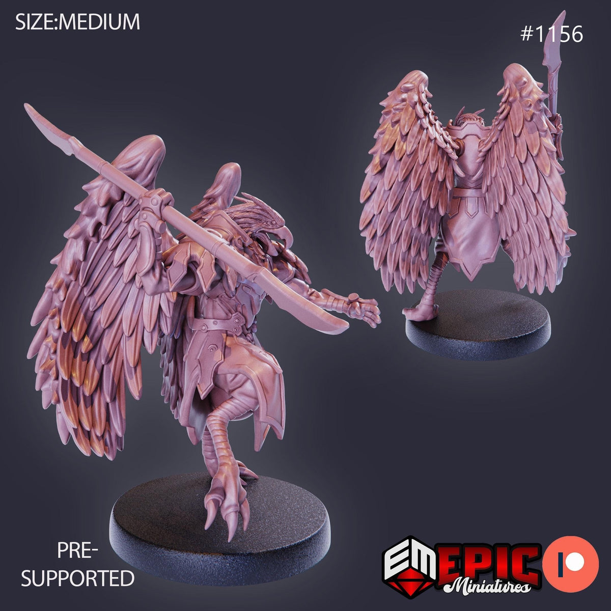 Bird Folk Eagle Option #1156 front DND miniature Sky Dominion 16k resin