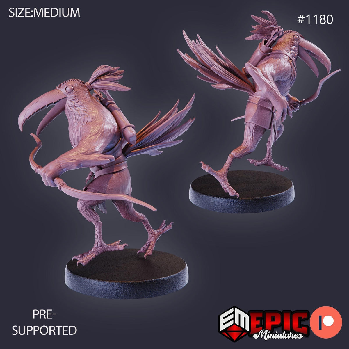 Bird Folk Toucan Option #1180 front DND miniature Sky Dominion 16k resin