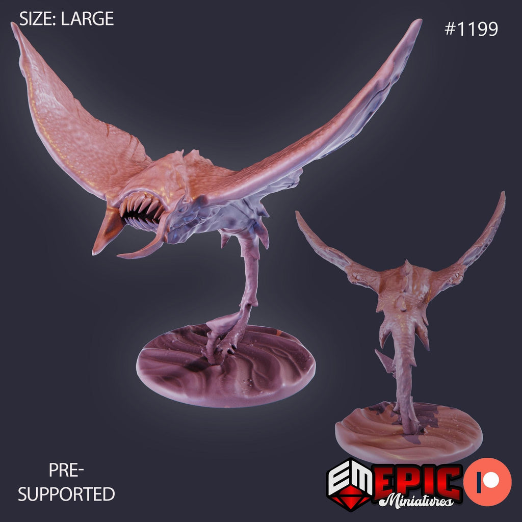 Manta Ray Option #1199 front DND miniature Underwater Mayhem 16k resin