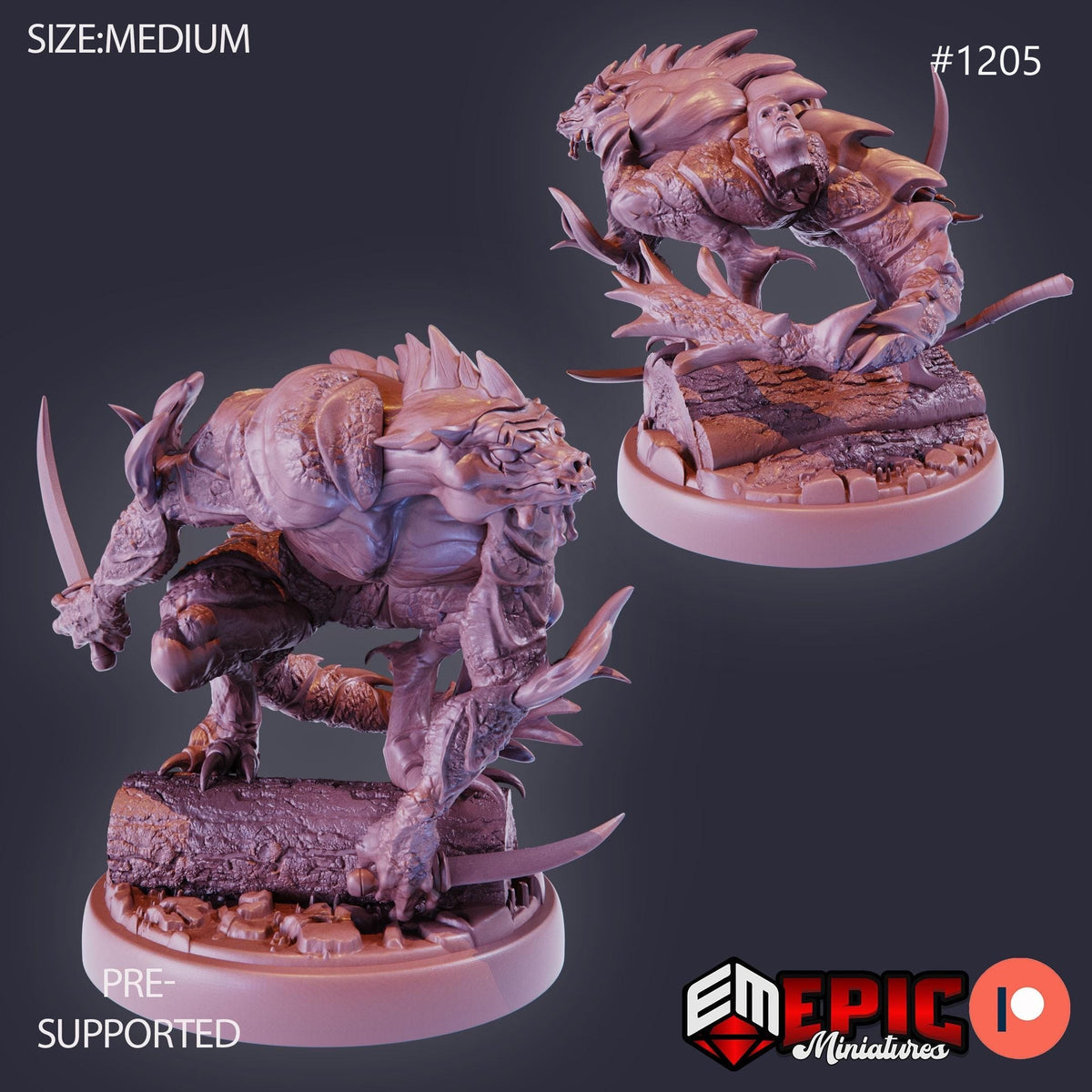 Seafolk Brute Option #1205 front DND miniature Underwater Mayhem 16k resin