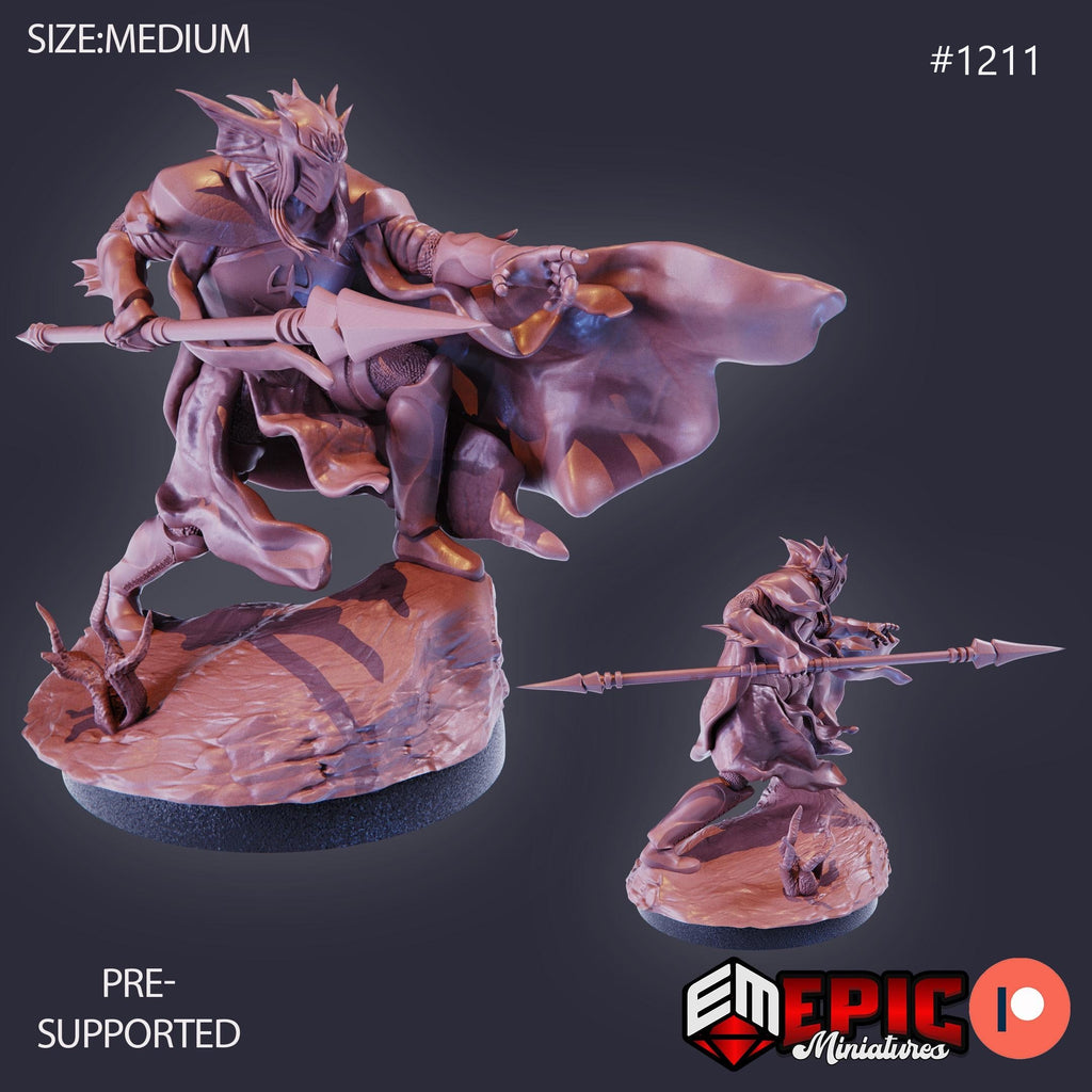 Atlantean Knight Option #1211 front DND miniature Underwater Mayhem 16k resin