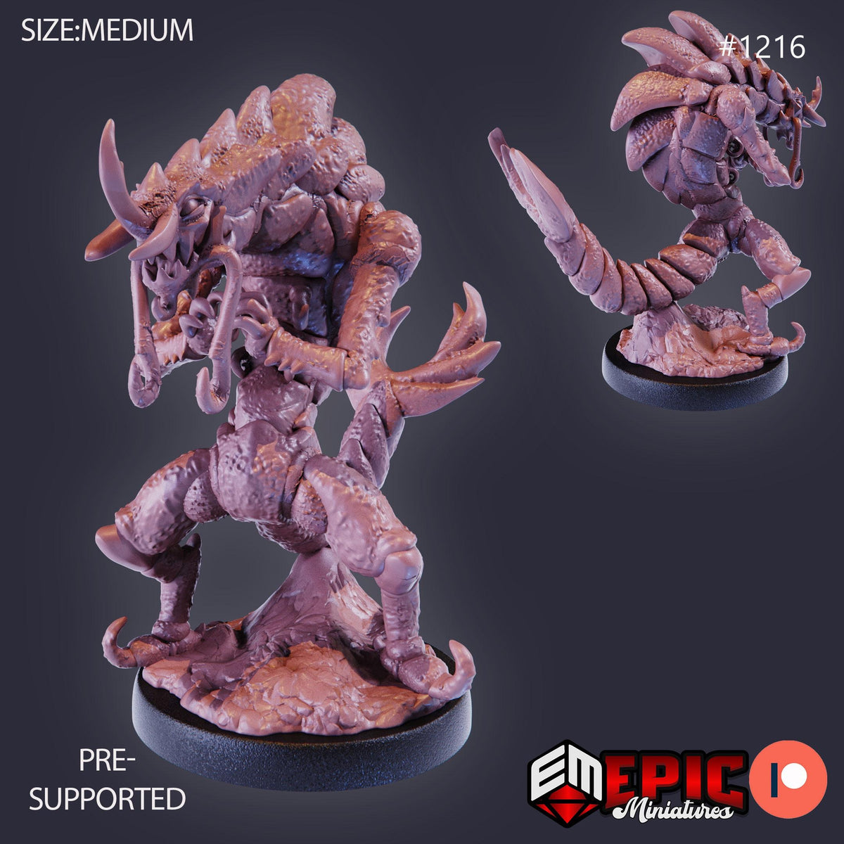 Shrimp Folk Option #1216 front DND miniature Underwater Mayhem 16k resin