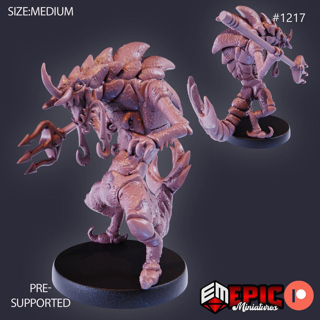Shrimp Folk Option #1217 front DND miniature Underwater Mayhem 16k resin
