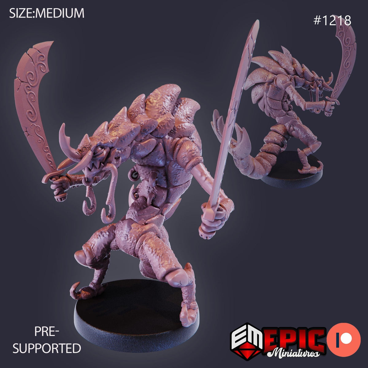 Shrimp Folk Option #1218 front DND miniature Underwater Mayhem 16k resin