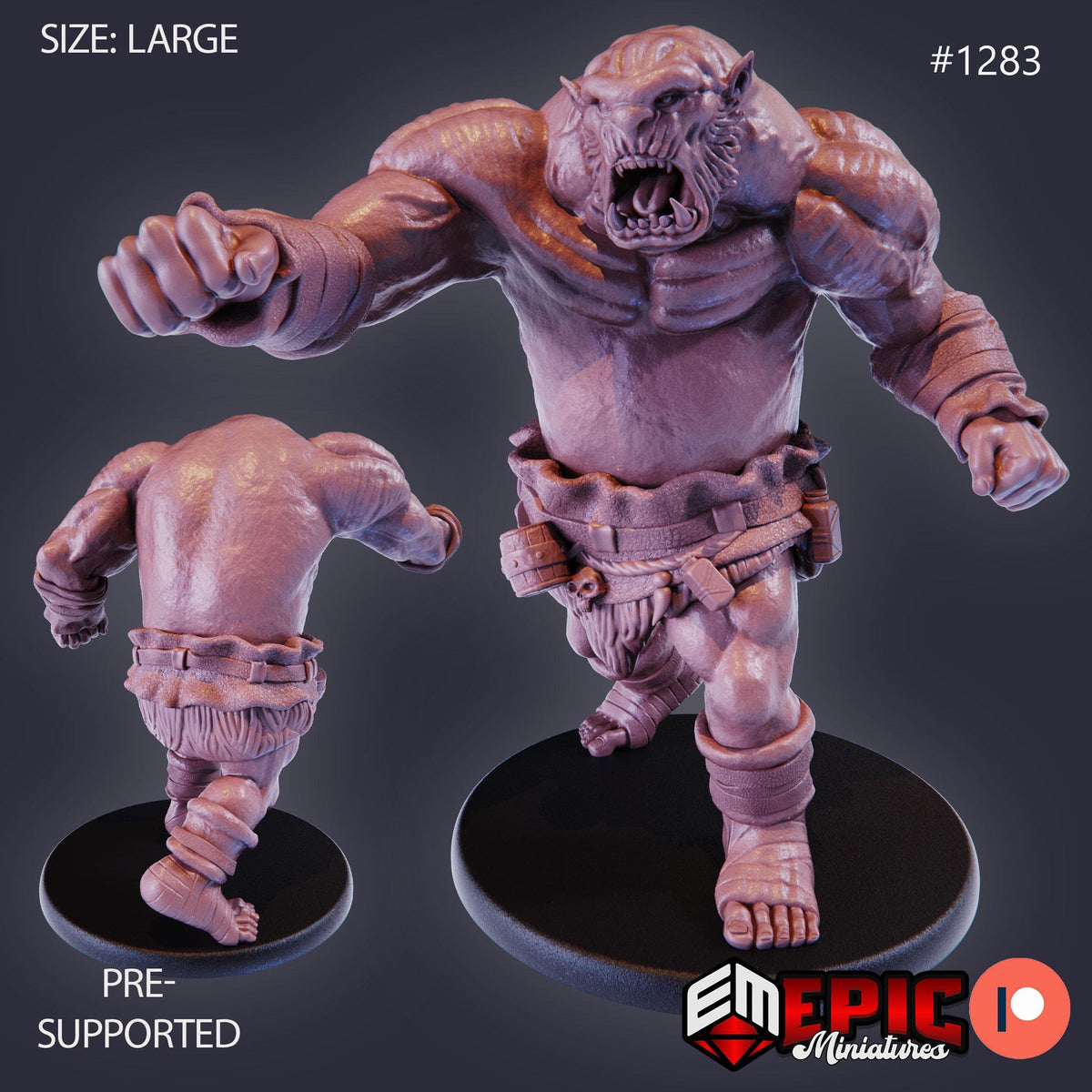 Ogre Option #1283 front DND miniature Green Siege 16k resin