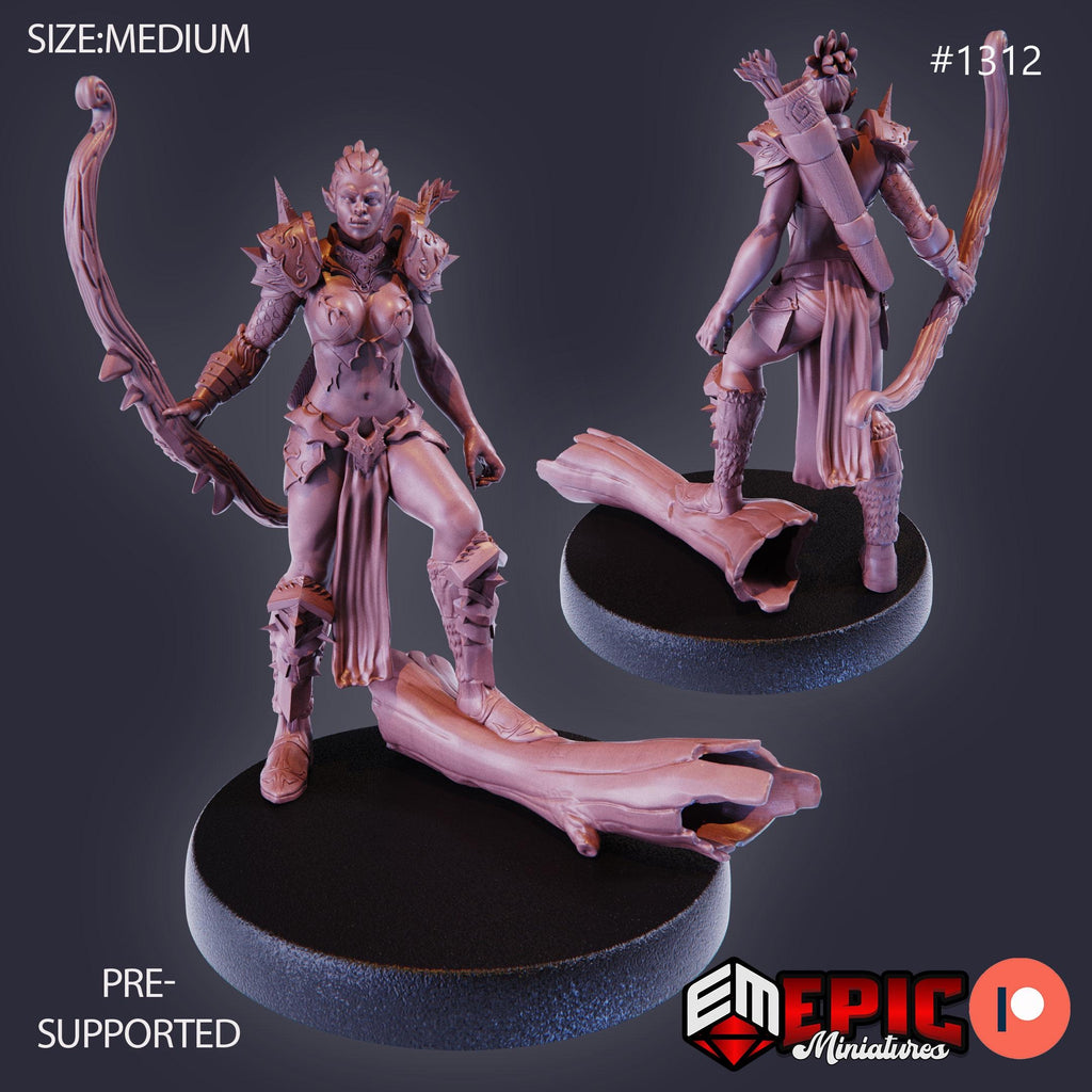Orc Female Option #1312 front DND miniature Green Siege 16k resin