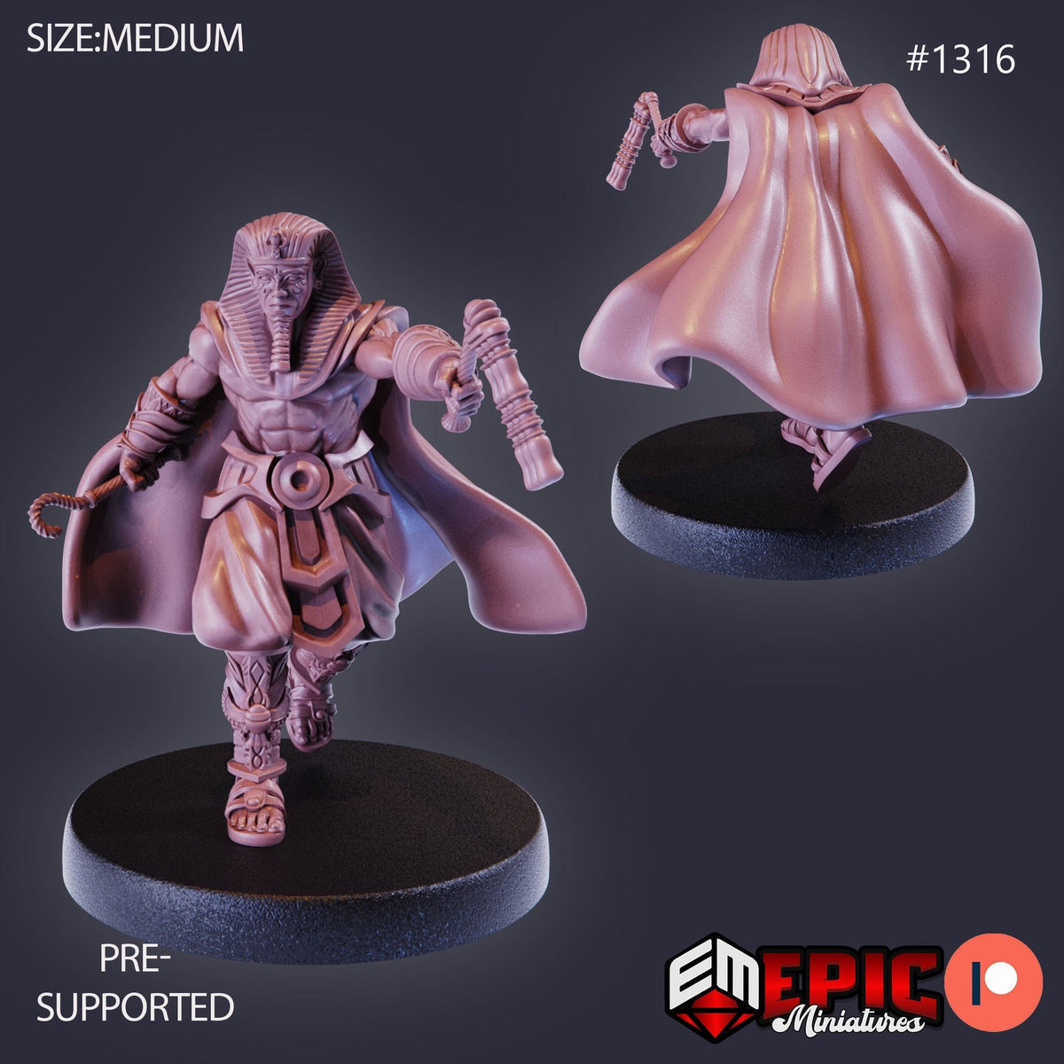Great Pharaoh Option #1316 front DND miniature Sands of Destiny 16k resin