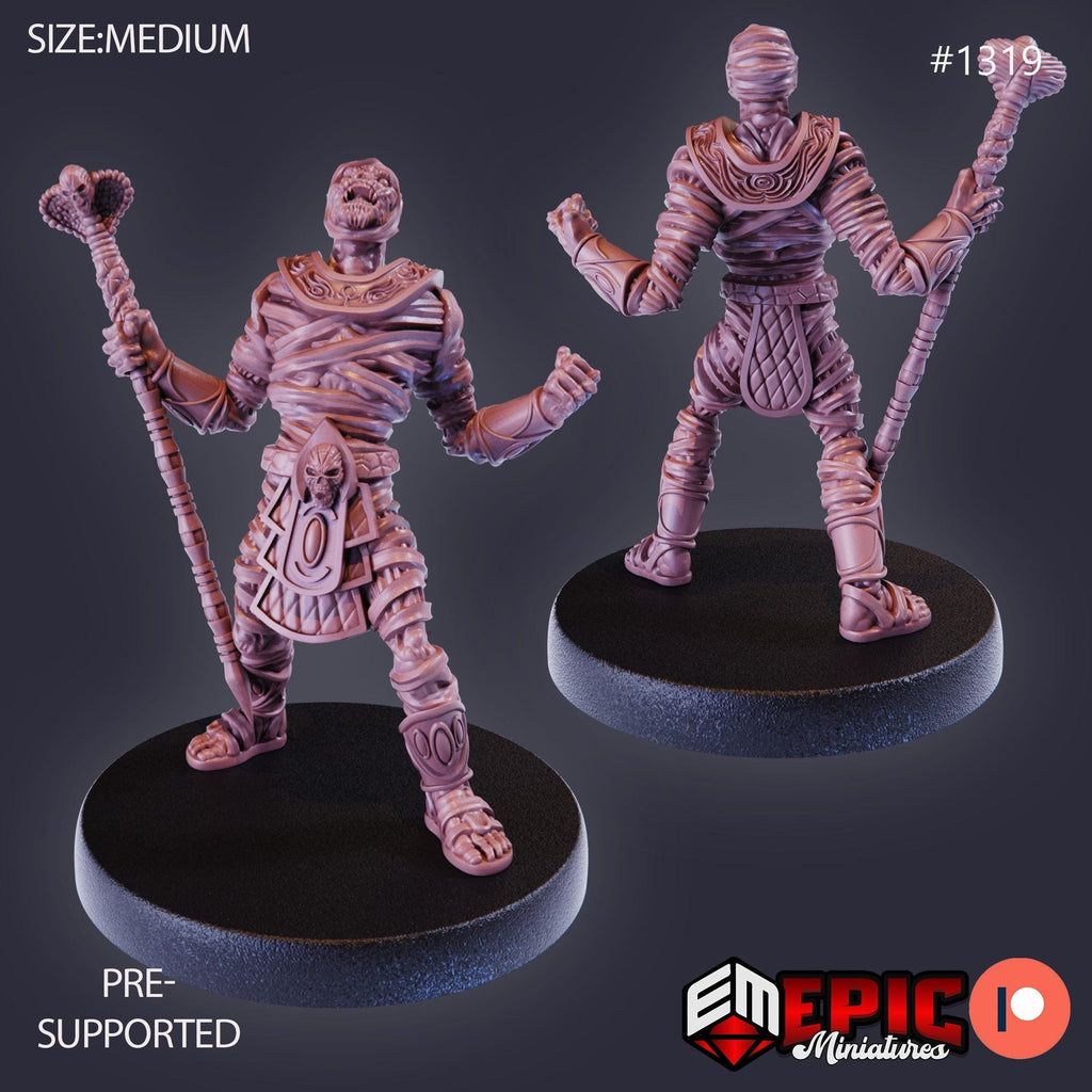 Mummy Mage Option #1319 front DND miniature Sands of Destiny 16k resin