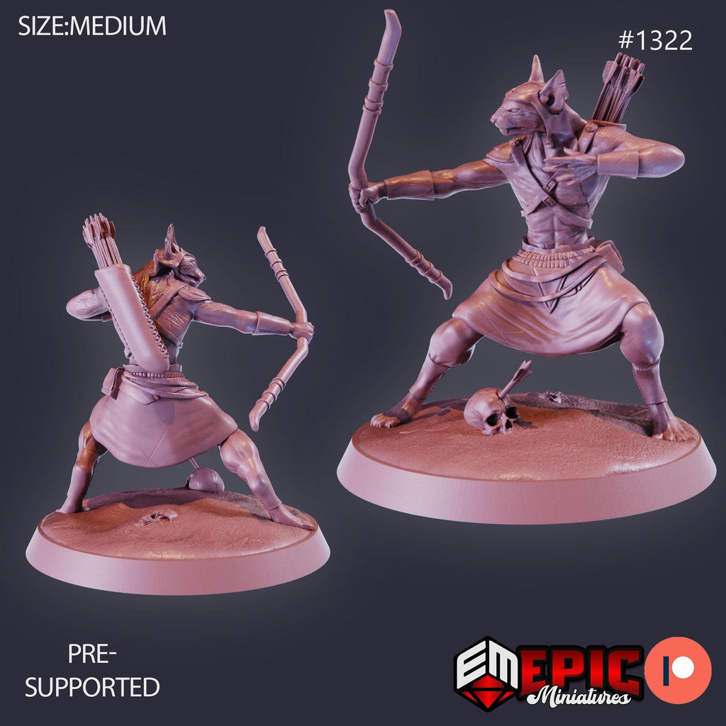 Catfolk Egyptian Option #1322 front DND miniature Sands of Destiny 16k resin