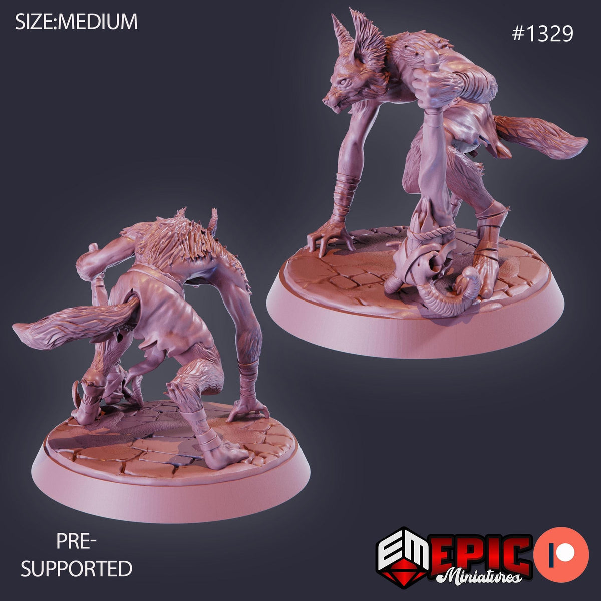 Jackalwere Option #1329 front DND miniature Sands of Destiny 16k resin