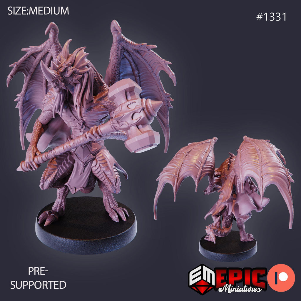 Draconic Demon Blue Option #1331 front DND miniature Sands of Destiny 16k resin