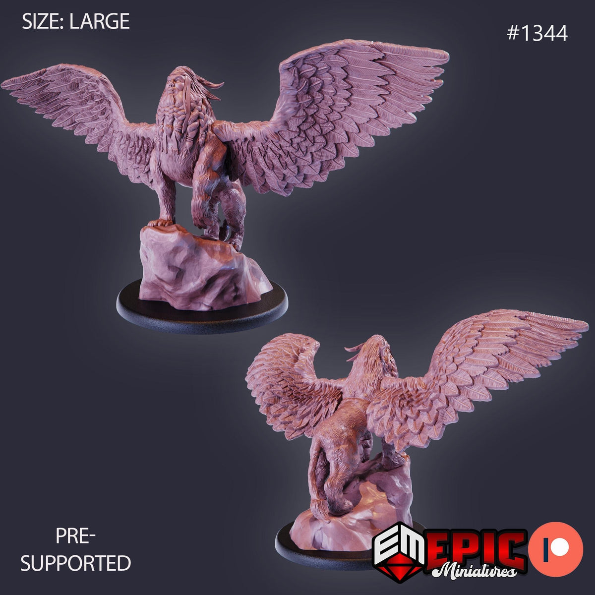 Androsphinx Option #1344 front DND miniature Sands of Destiny 16k resin
