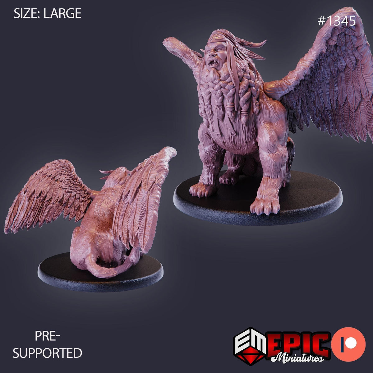 Androsphinx Option #1345 front DND miniature Sands of Destiny 16k resin