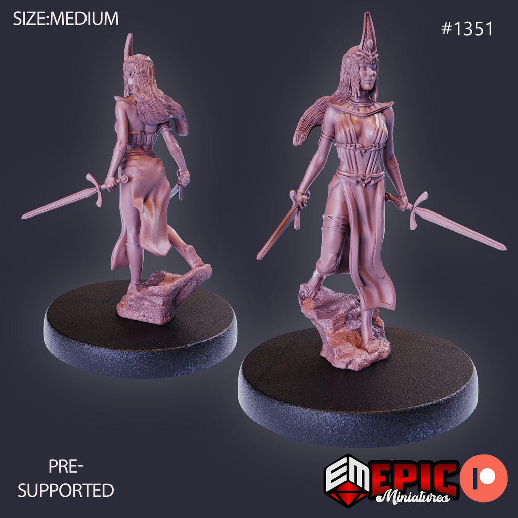 Priestess of Anubis Option #1351 front DND miniature Sands of Destiny 16k resin