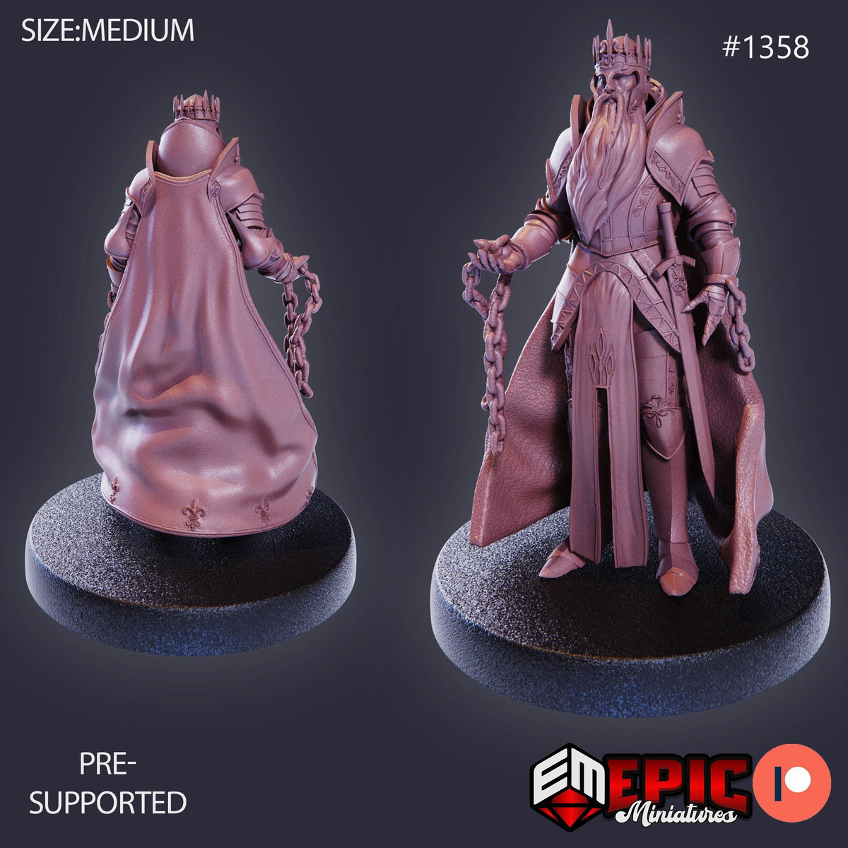 Revenant King Option #1358 front DND miniature Kingdom of Secrets 16k resin