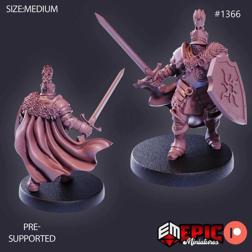 Castle Knight Option #1366 front DND miniature Kingdom of Secrets 16k resin