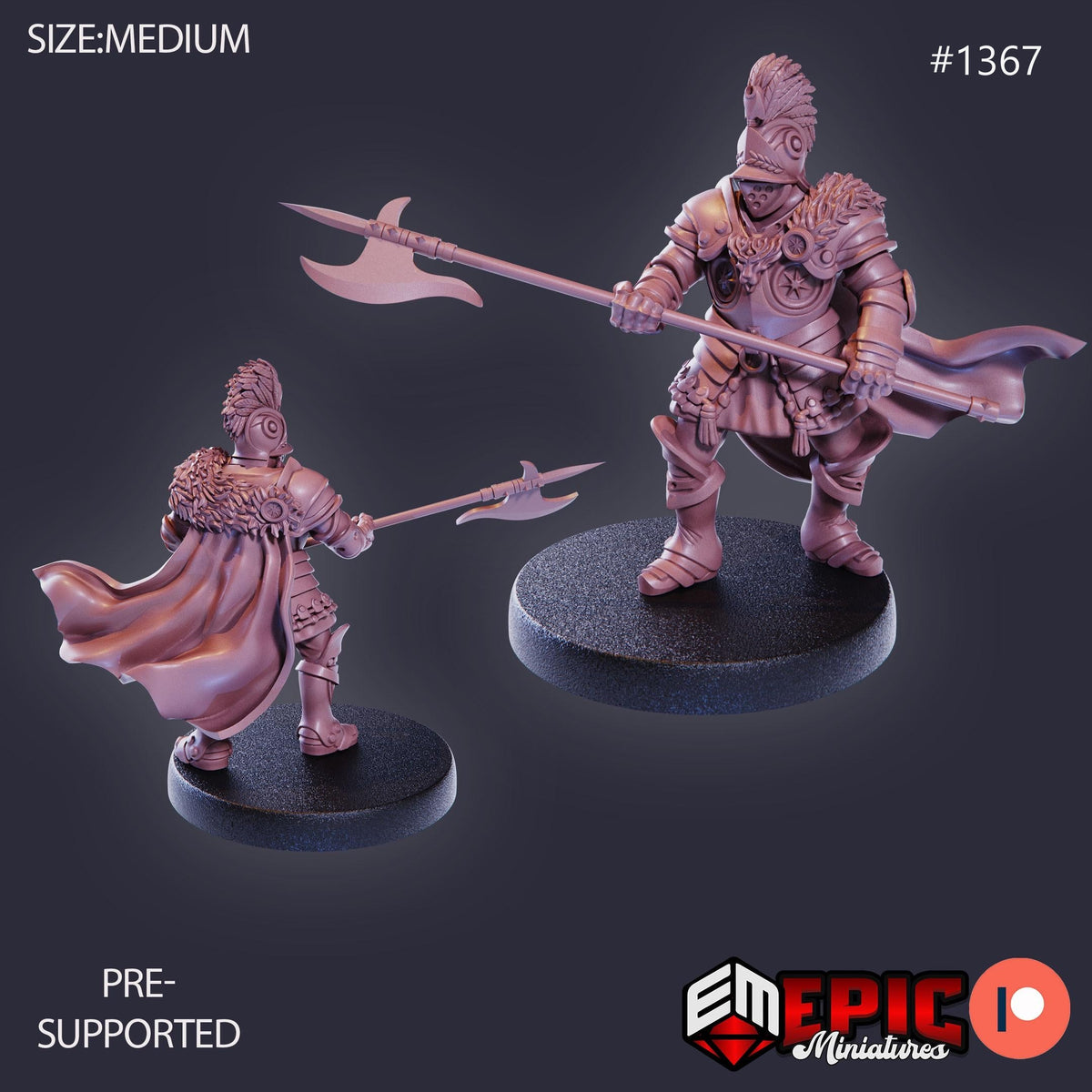 Castle Knight Option #1367 front DND miniature Kingdom of Secrets 16k resin
