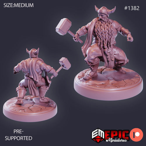 Adventurer Dwarf Option #1382 front DND miniature Kingdom of Secrets 16k resin