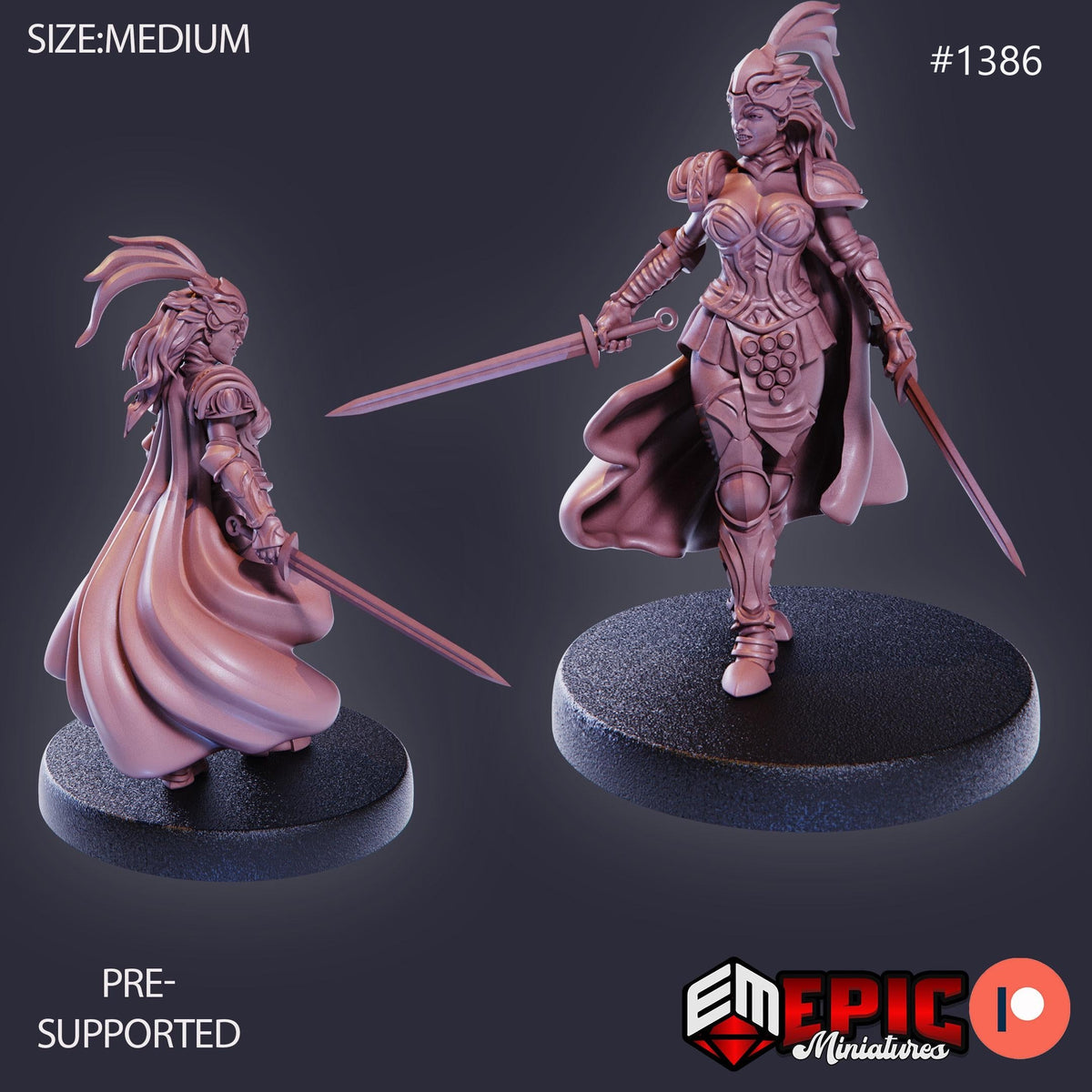 Falcon Knight Option #1386 front DND miniature Kingdom of Secrets 16k resin