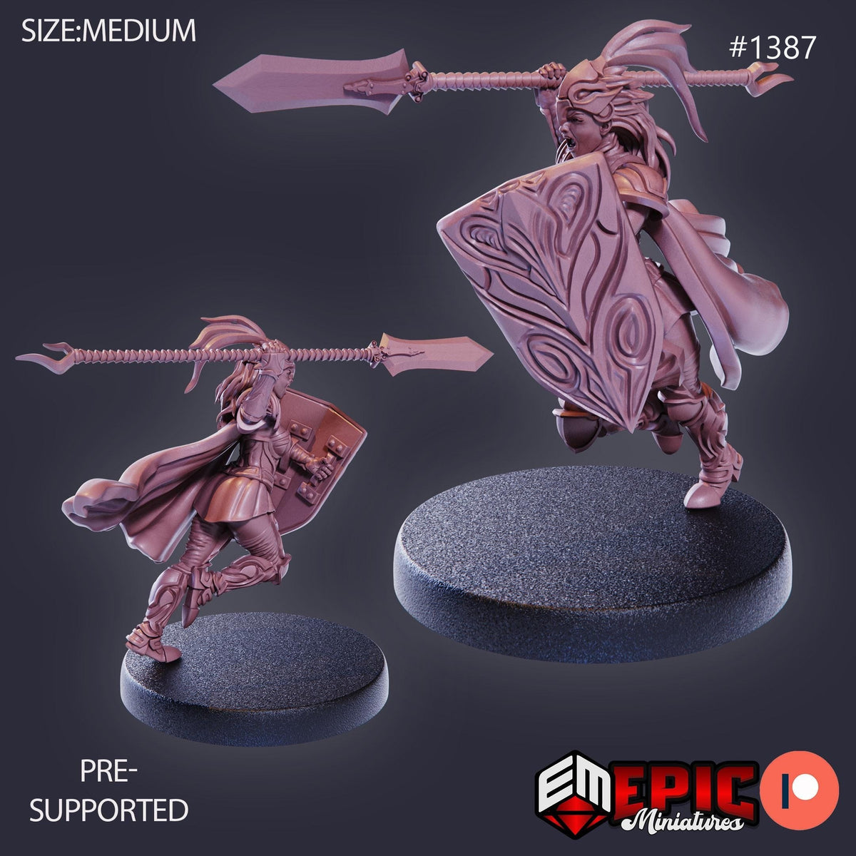 Falcon Knight Option #1387 front DND miniature Kingdom of Secrets 16k resin