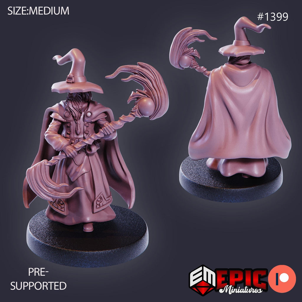 Gray Wizard Option #1399 front DND miniature Kingdom of Secrets 16k resin