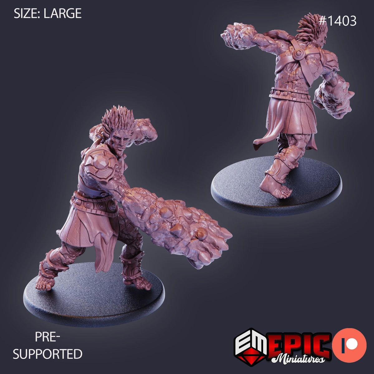 Dao Male Option #1403 front DND miniature Burning Lands 16k resin