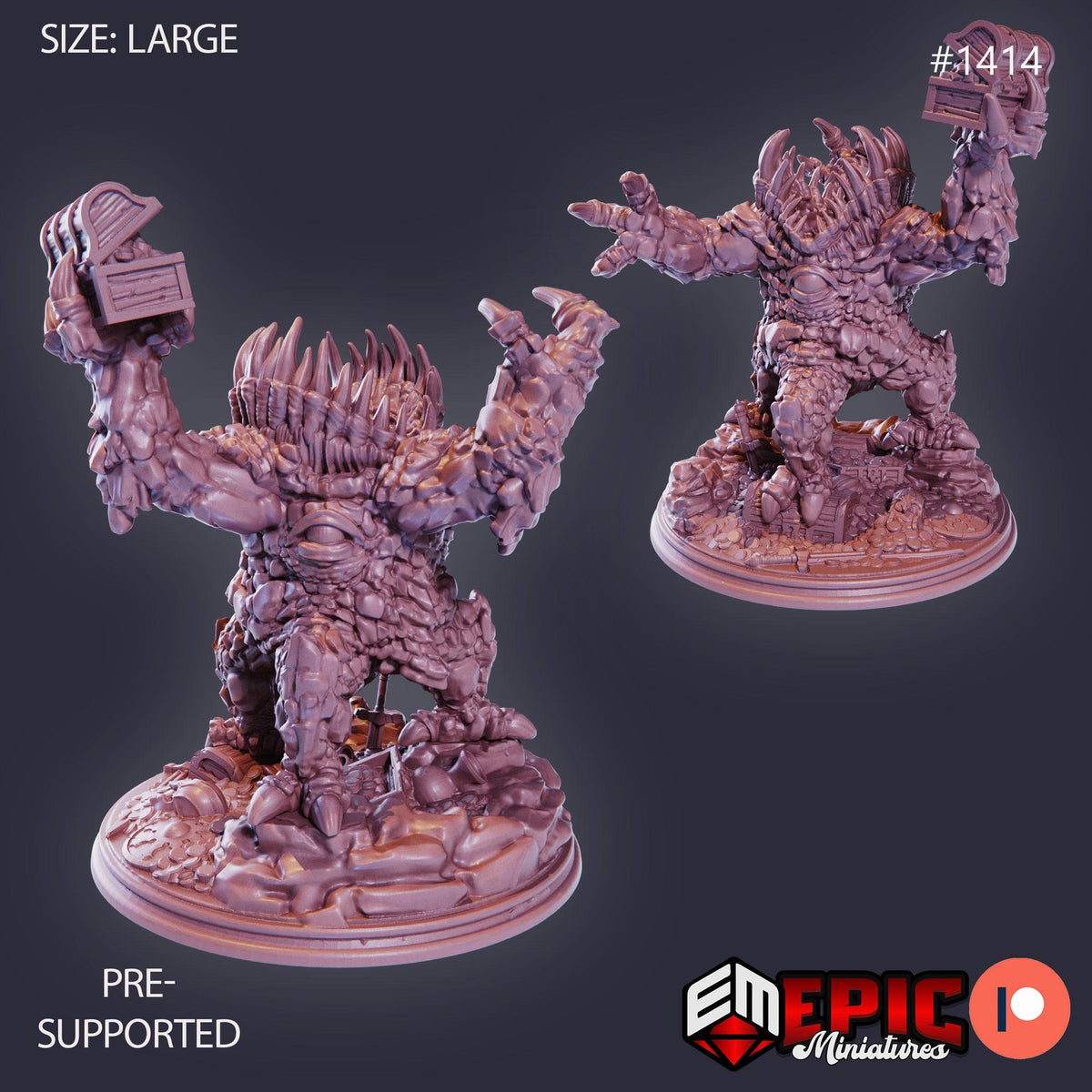 Gem Devourer Option #1414 front DND miniature Burning Lands 16k resin