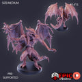 Draconic Demon Red Option #1415 front DND miniature Burning Lands 16k resin