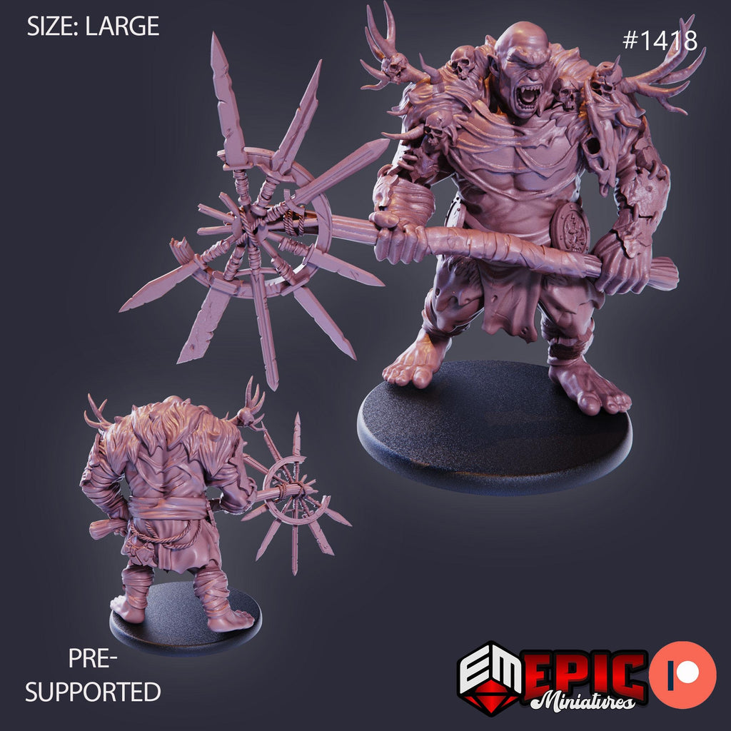 Cyclops Option #1418 front DND miniature Burning Lands 16k resin