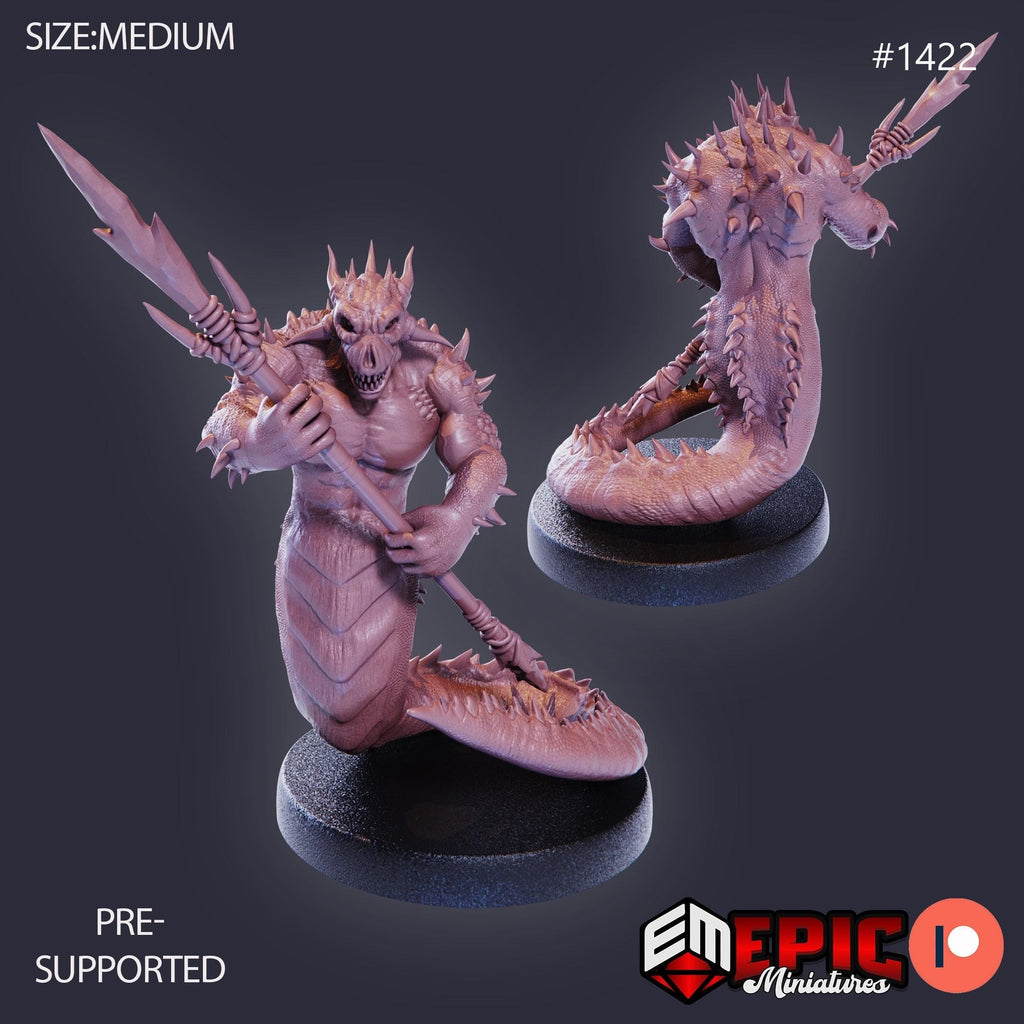 Fire Salamander Option #1422 front DND miniature Burning Lands 16k resin