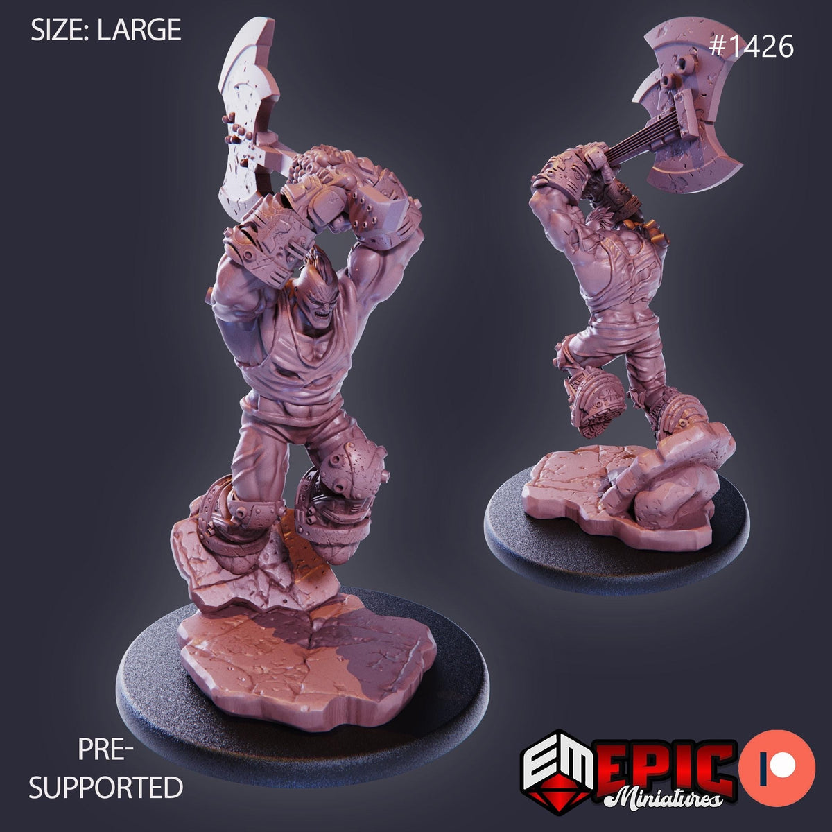 Earth Rocker Option #1426 front DND miniature Burning Lands 16k resin