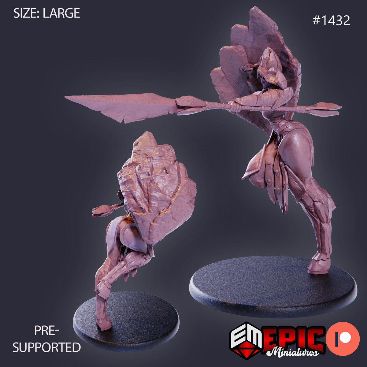 Gaia Shield Maiden Option #1432 front DND miniature Burning Lands 16k resin