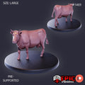Farm Animal Cow Option #1469 front DND miniature Farm Village 16k resin